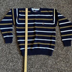 Tommy Hilfiger Blue and Yellow Crewneck Sweater